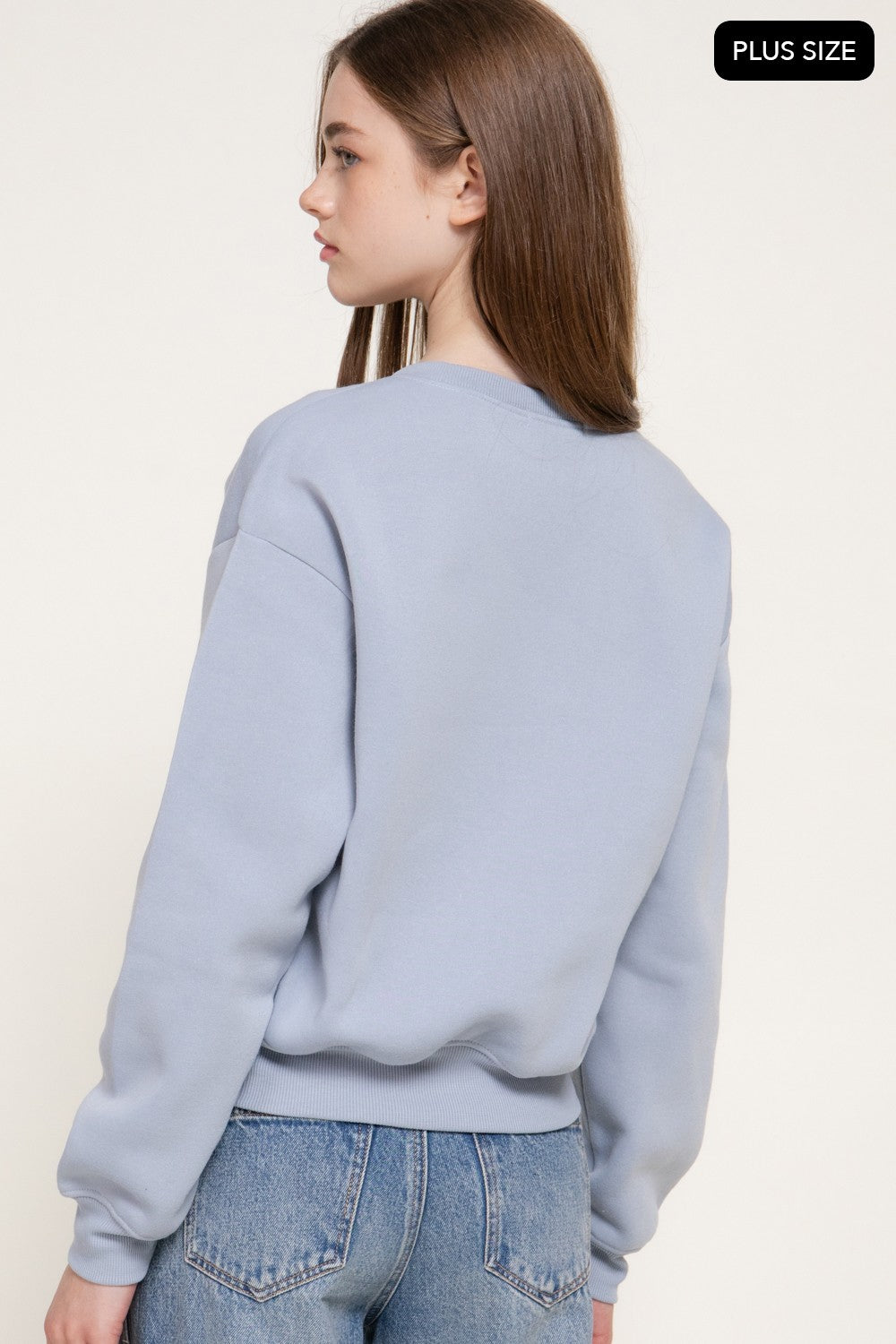 Long Sleeve Flocked Letter Sweatshirt