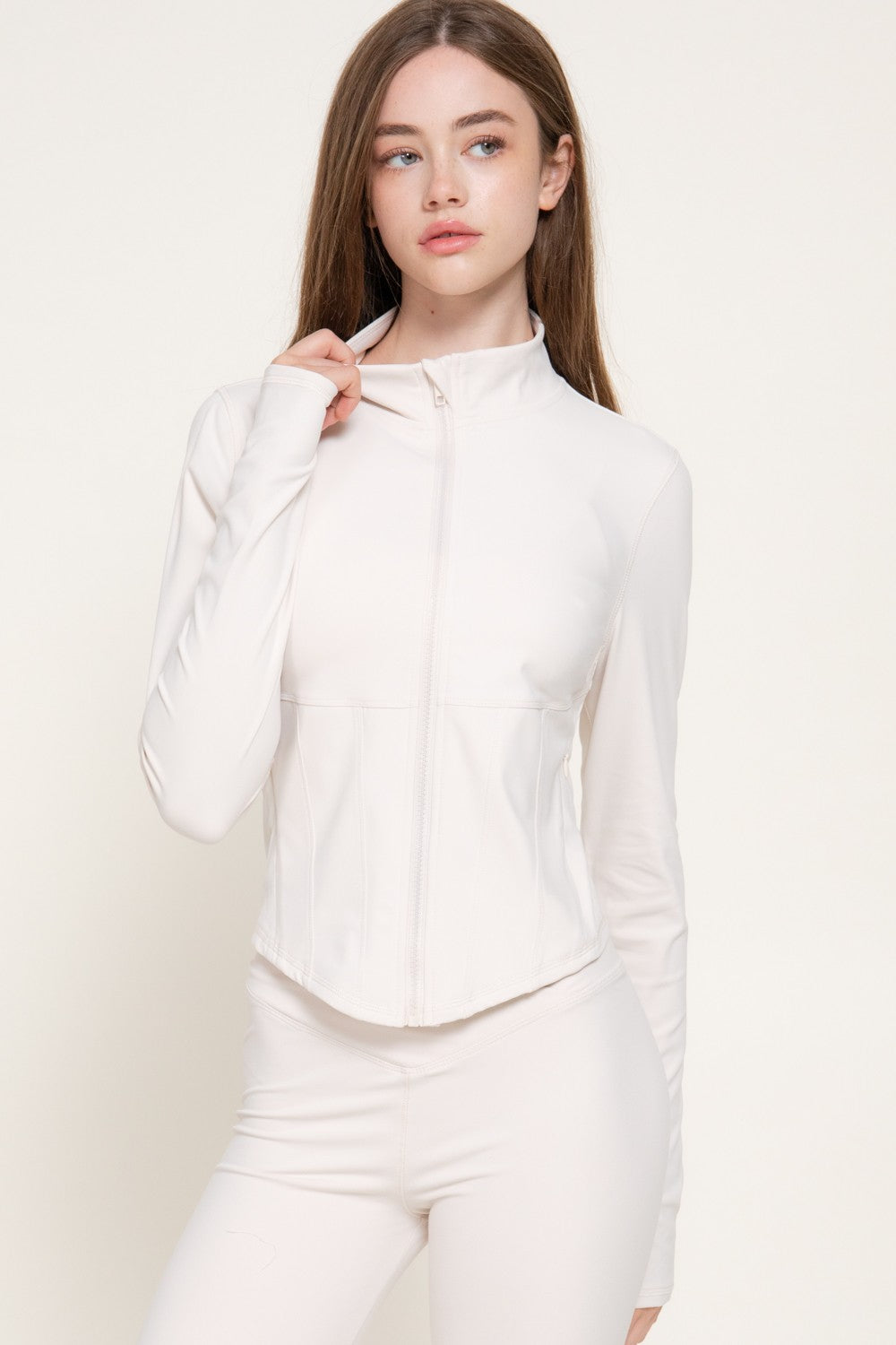 Corset Workout Jacket with Thumb Holes