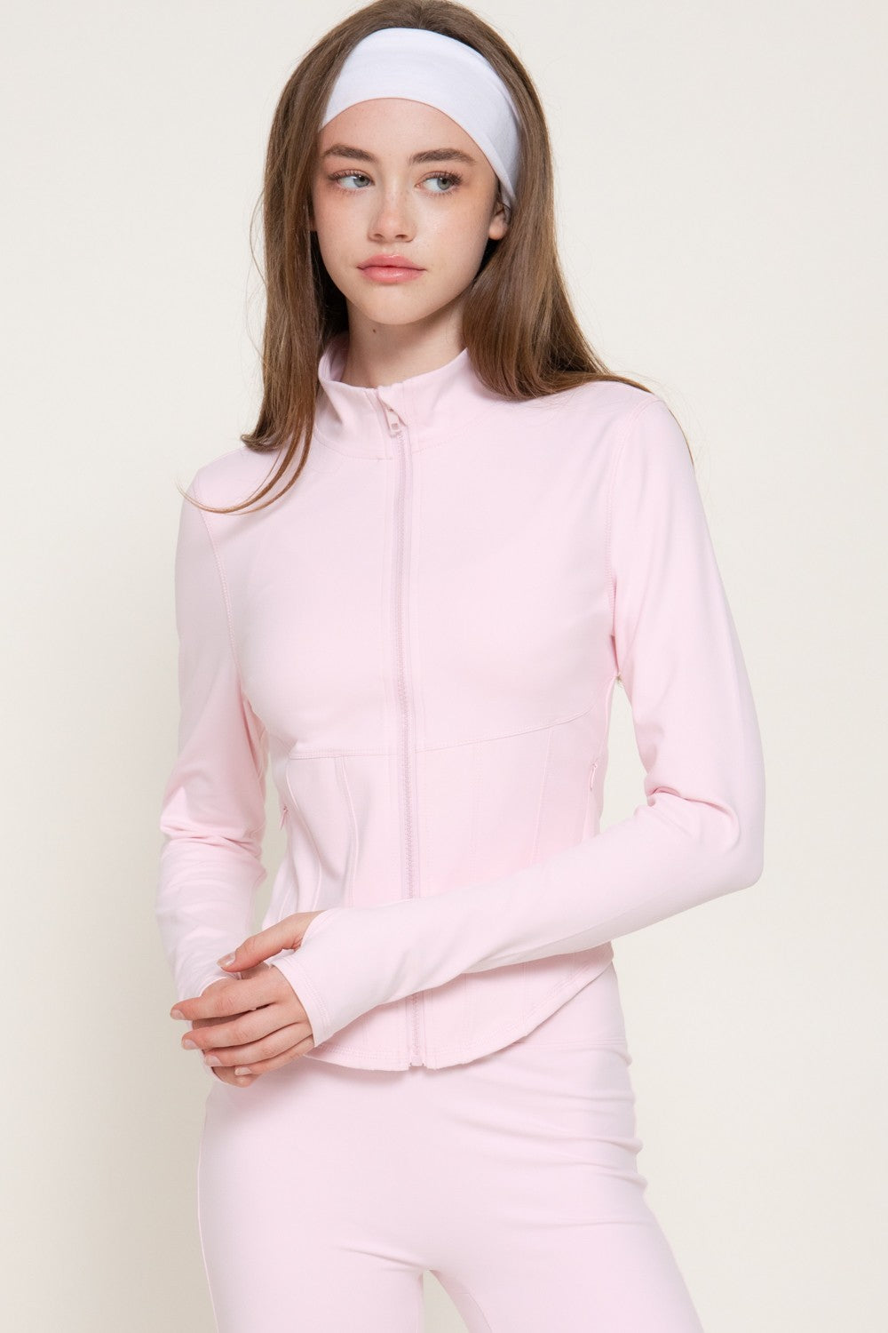 Corset Workout Jacket with Thumb Holes