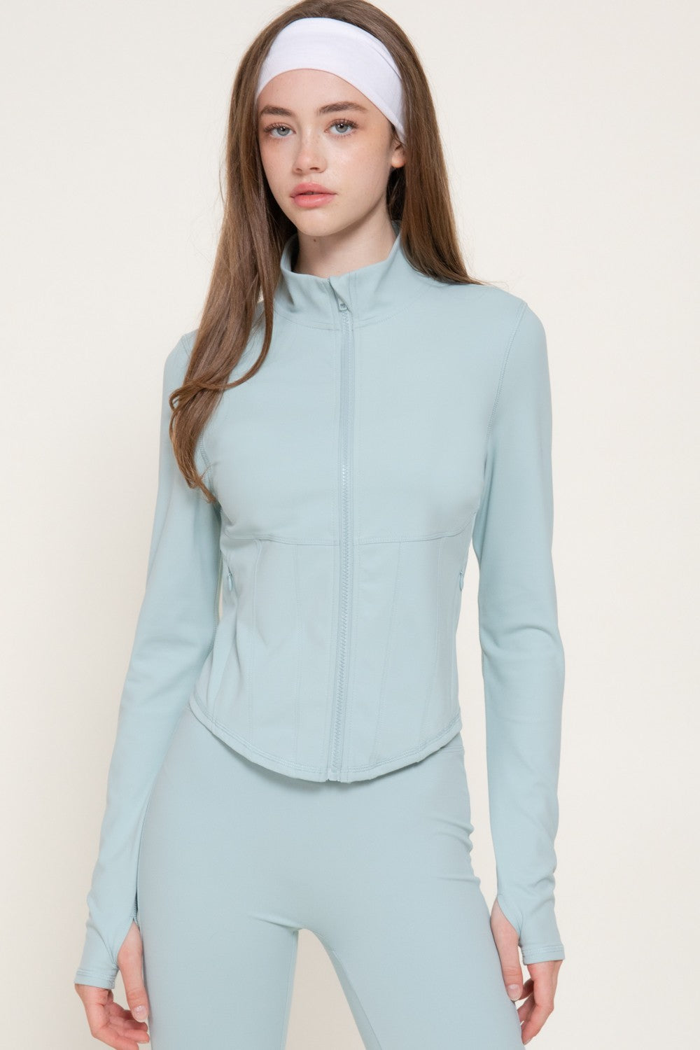 Corset Workout Jacket with Thumb Holes