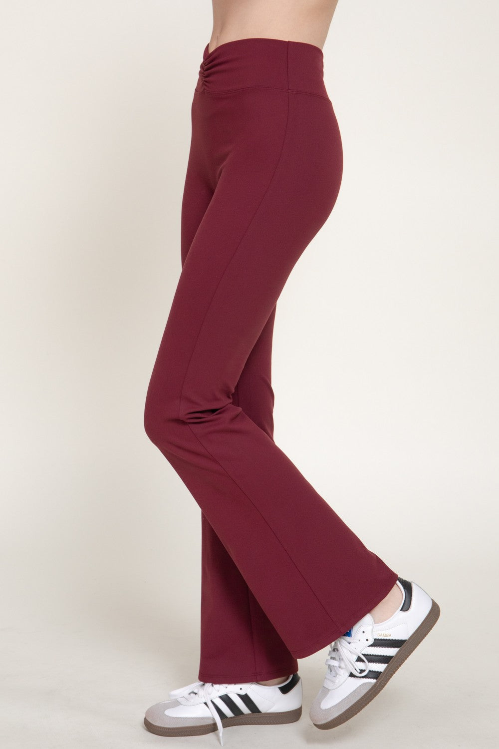 Waist Shirring Band Yoga Pants