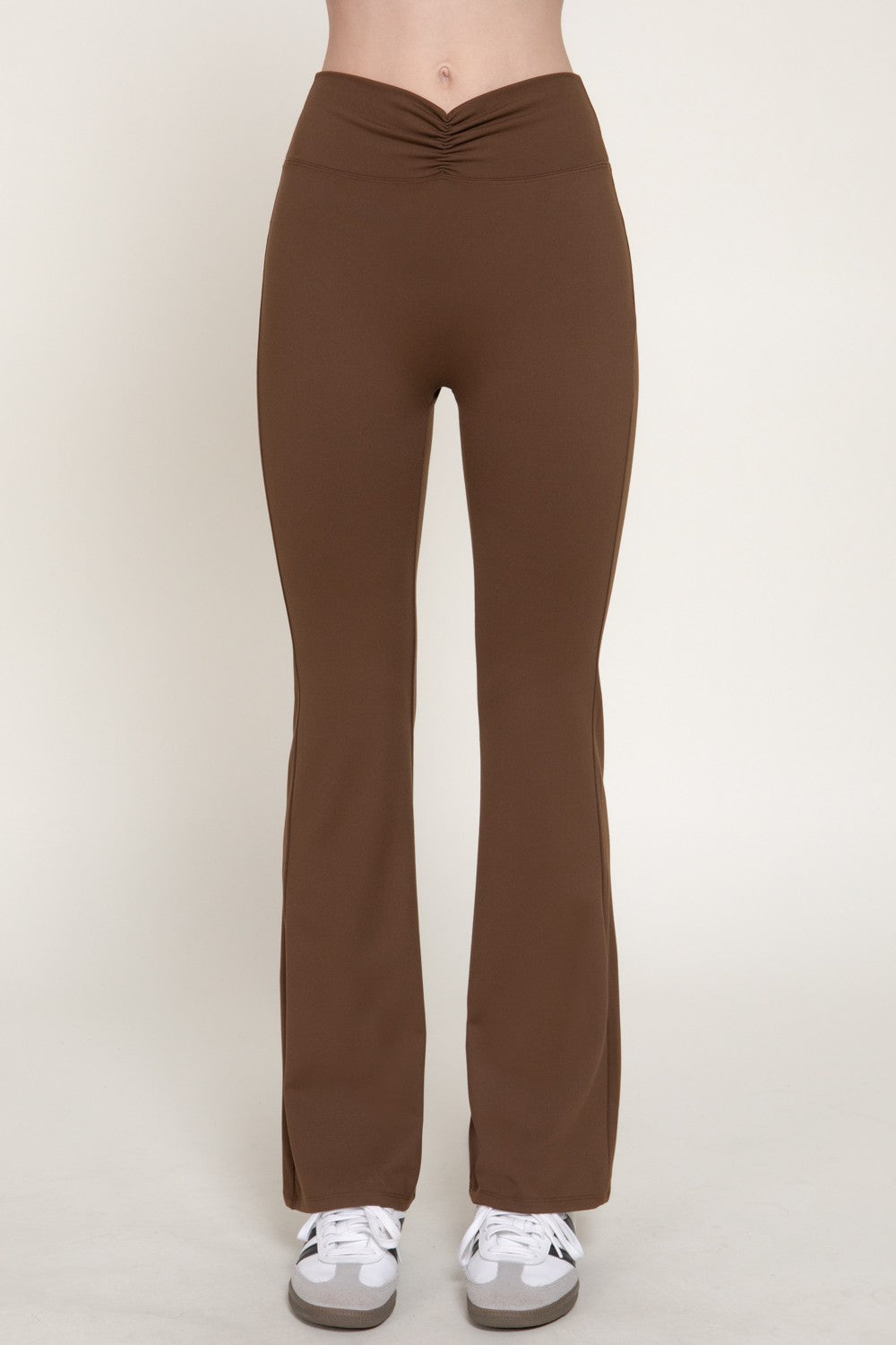 Waist Shirring Band Yoga Pants
