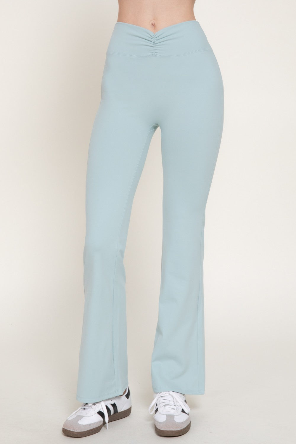 Waist Shirring Band Yoga Pants