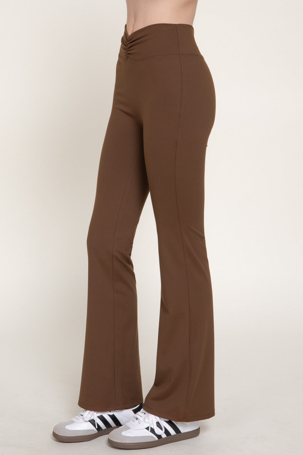 Waist Shirring Band Yoga Pants