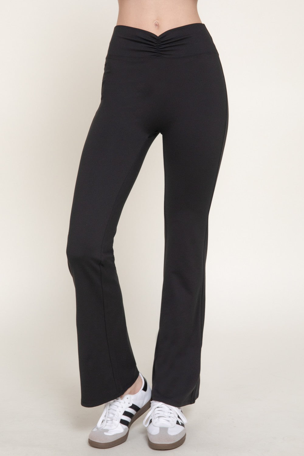 Waist Shirring Band Yoga Pants