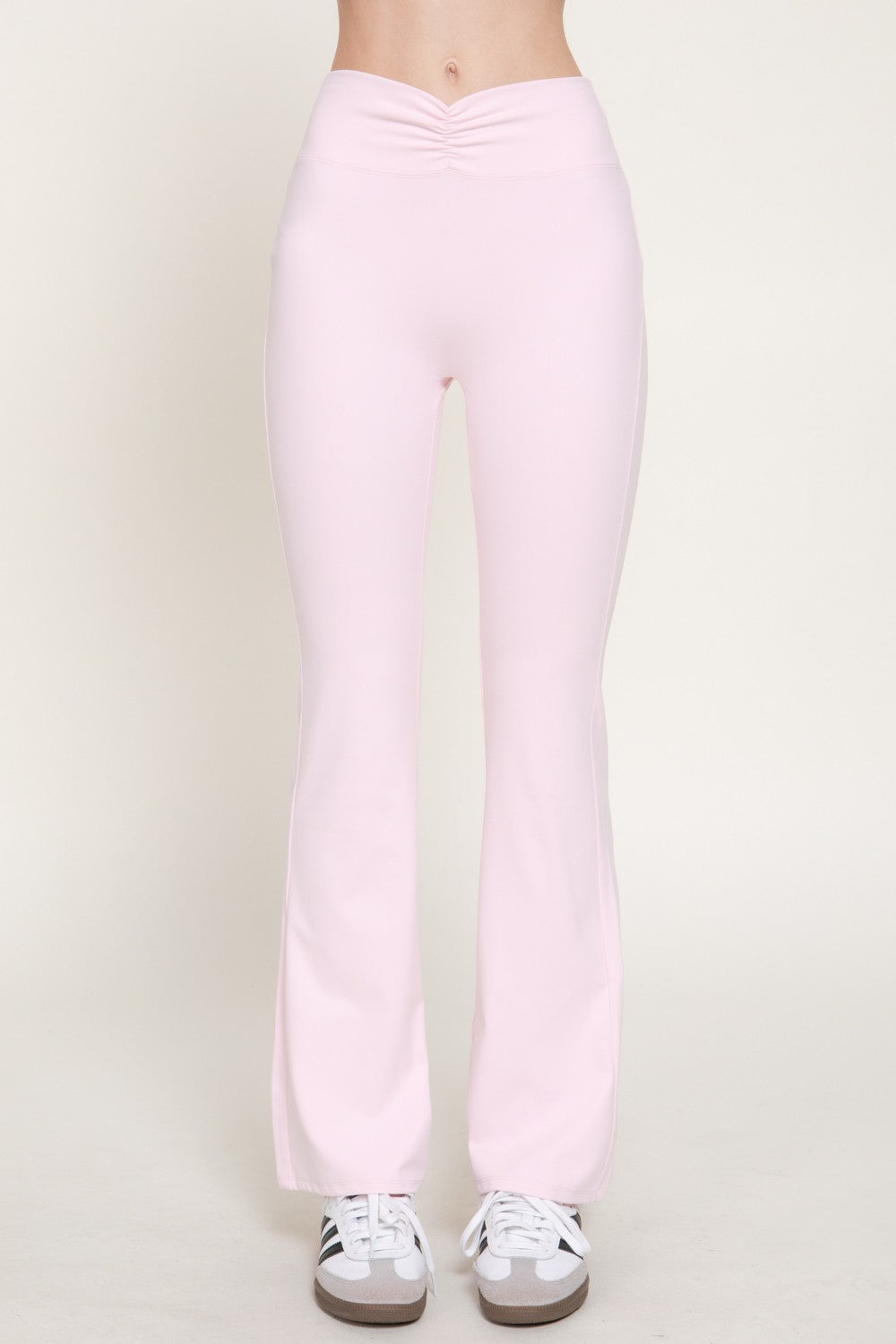 Waist Shirring Band Yoga Pants