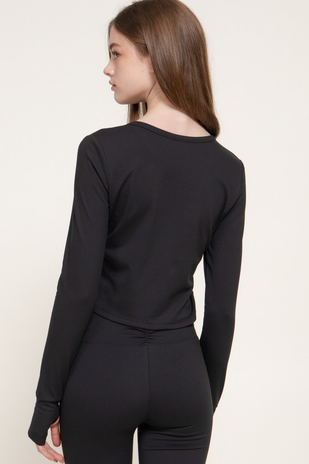 Long Sleeve with Thumb Holes Activewear Cardigan