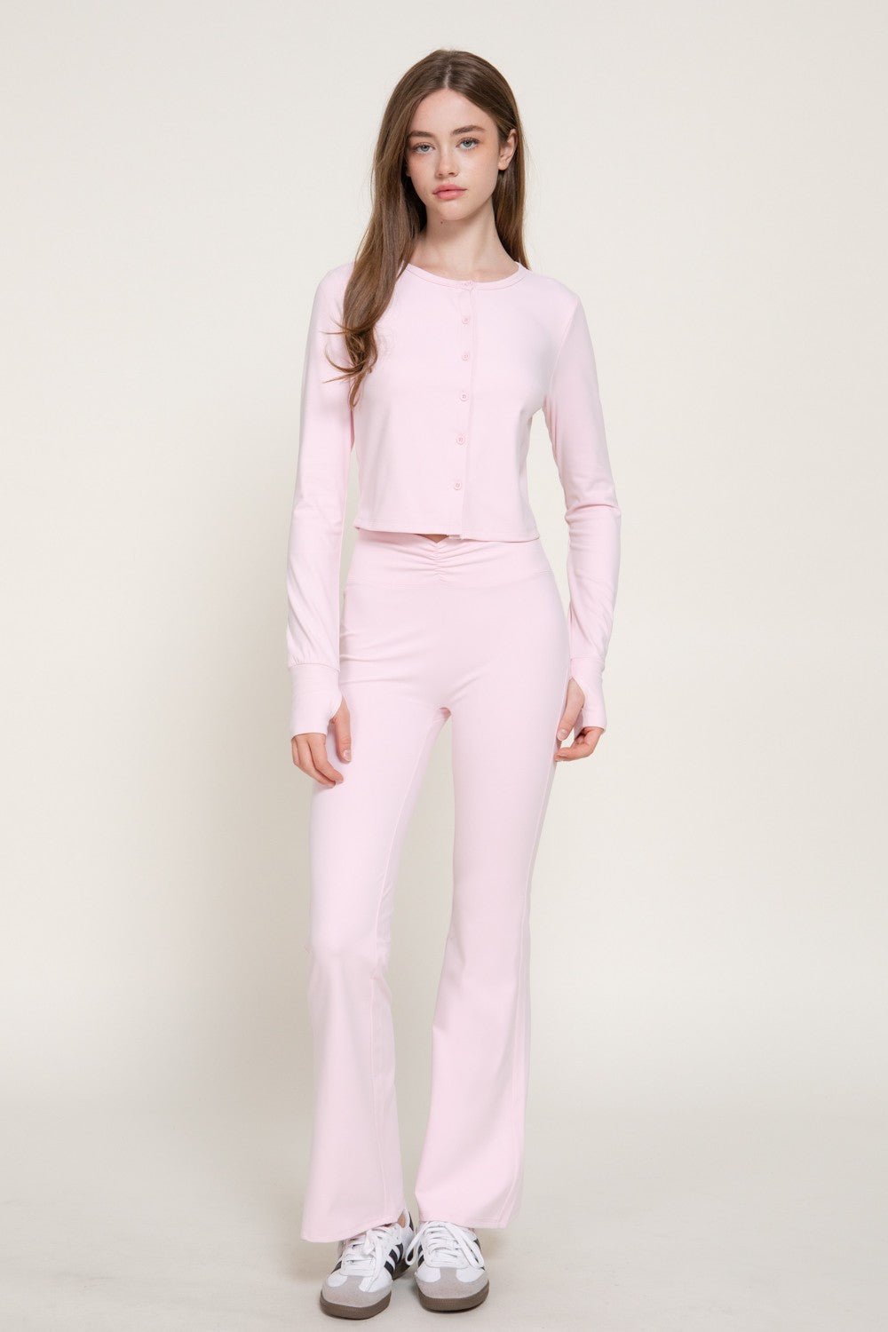 Long Sleeve with Thumb Holes Activewear Cardigan