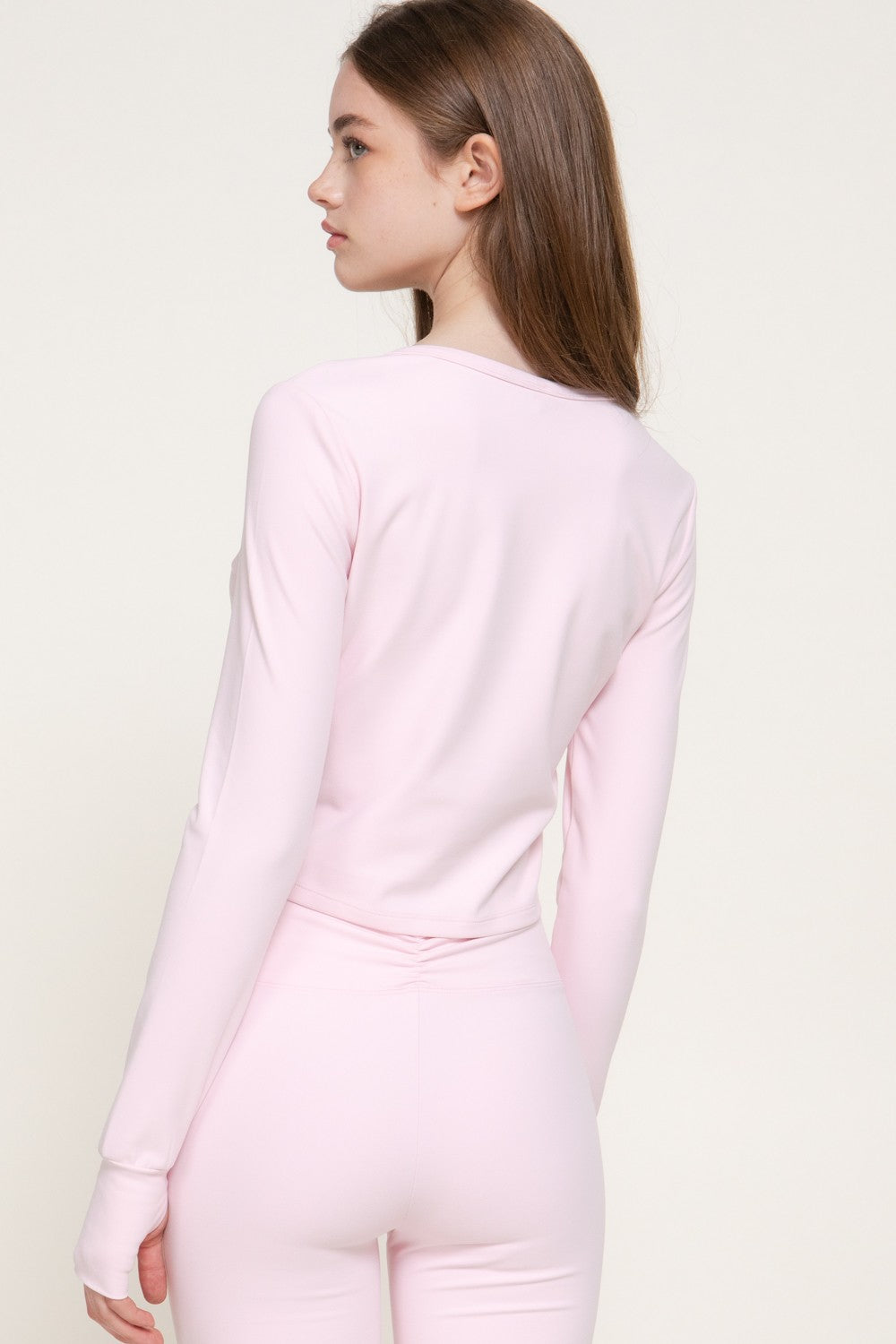 Long Sleeve with Thumb Holes Activewear Cardigan