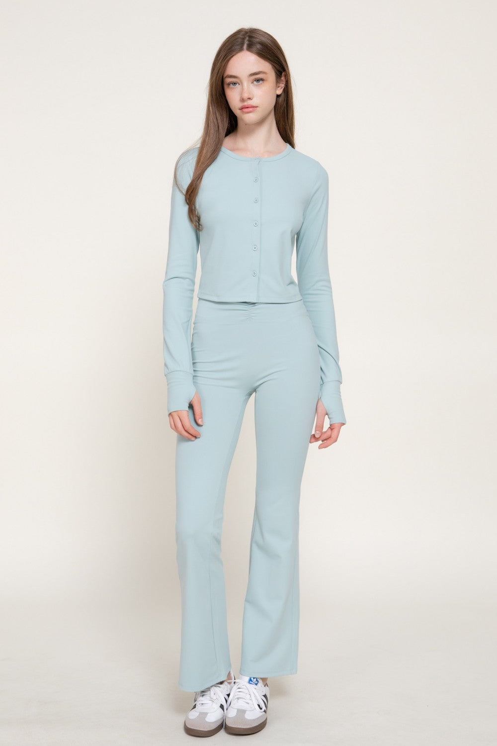 Long Sleeve with Thumb Holes Activewear Cardigan