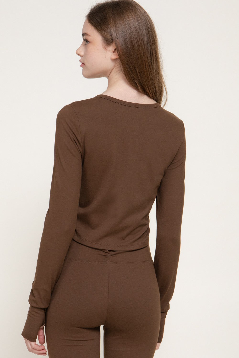 Long Sleeve with Thumb Holes Activewear Cardigan