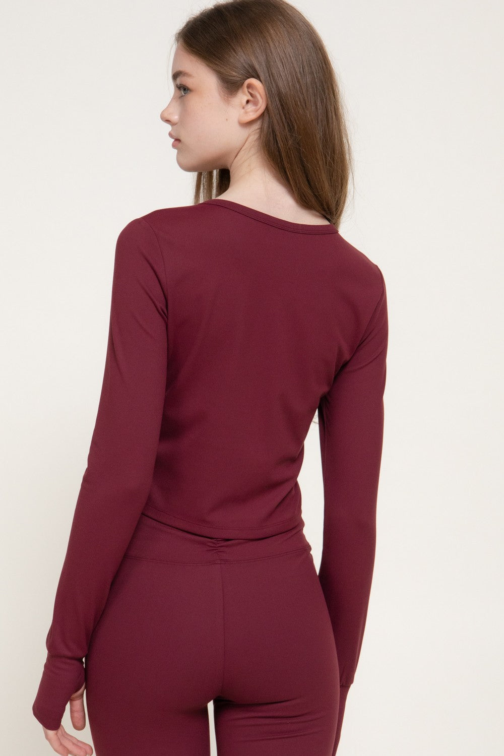 Long Sleeve with Thumb Holes Activewear Cardigan