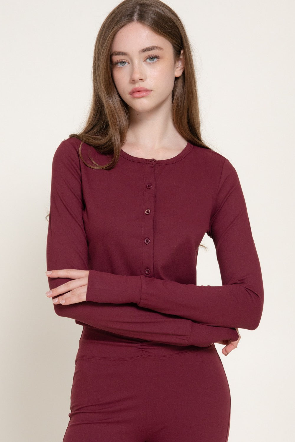 Long Sleeve with Thumb Holes Activewear Cardigan