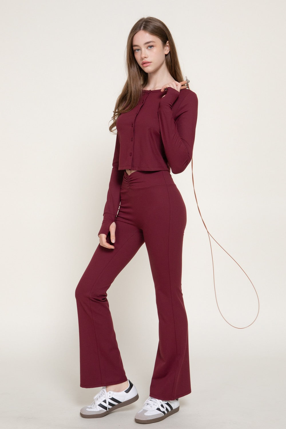 Long Sleeve with Thumb Holes Activewear Cardigan