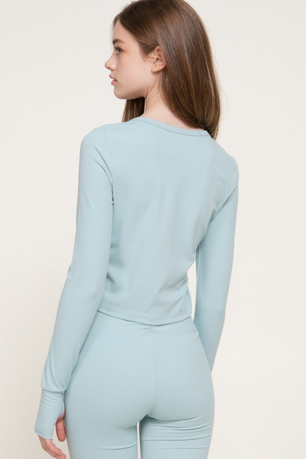Long Sleeve with Thumb Holes Activewear Cardigan