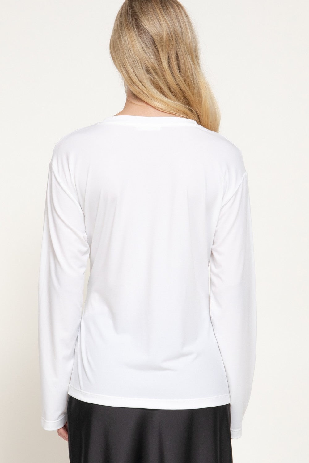 Long Sleeve Front Tie Detail Knit Top