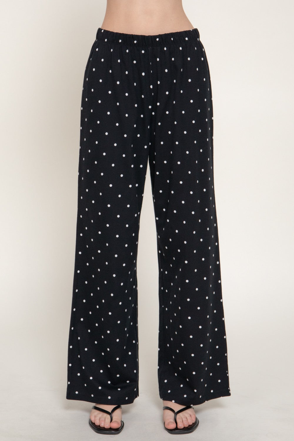 Straight Leg Dot Print Long Pants