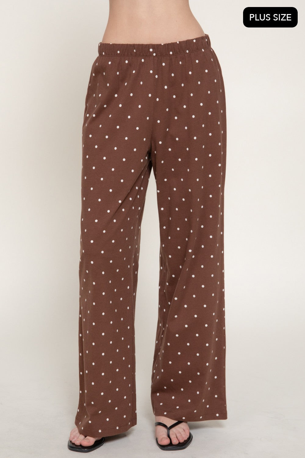Straight Leg Dot Print Long Pants