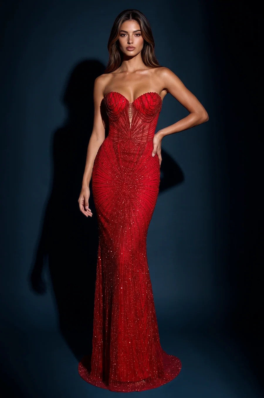 Long Sequence Prom Formal Evening Dress