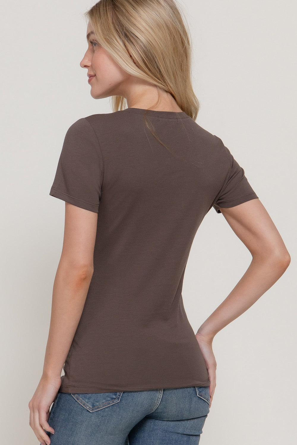 Short Slv Crew Neck Cotton Jersey Top