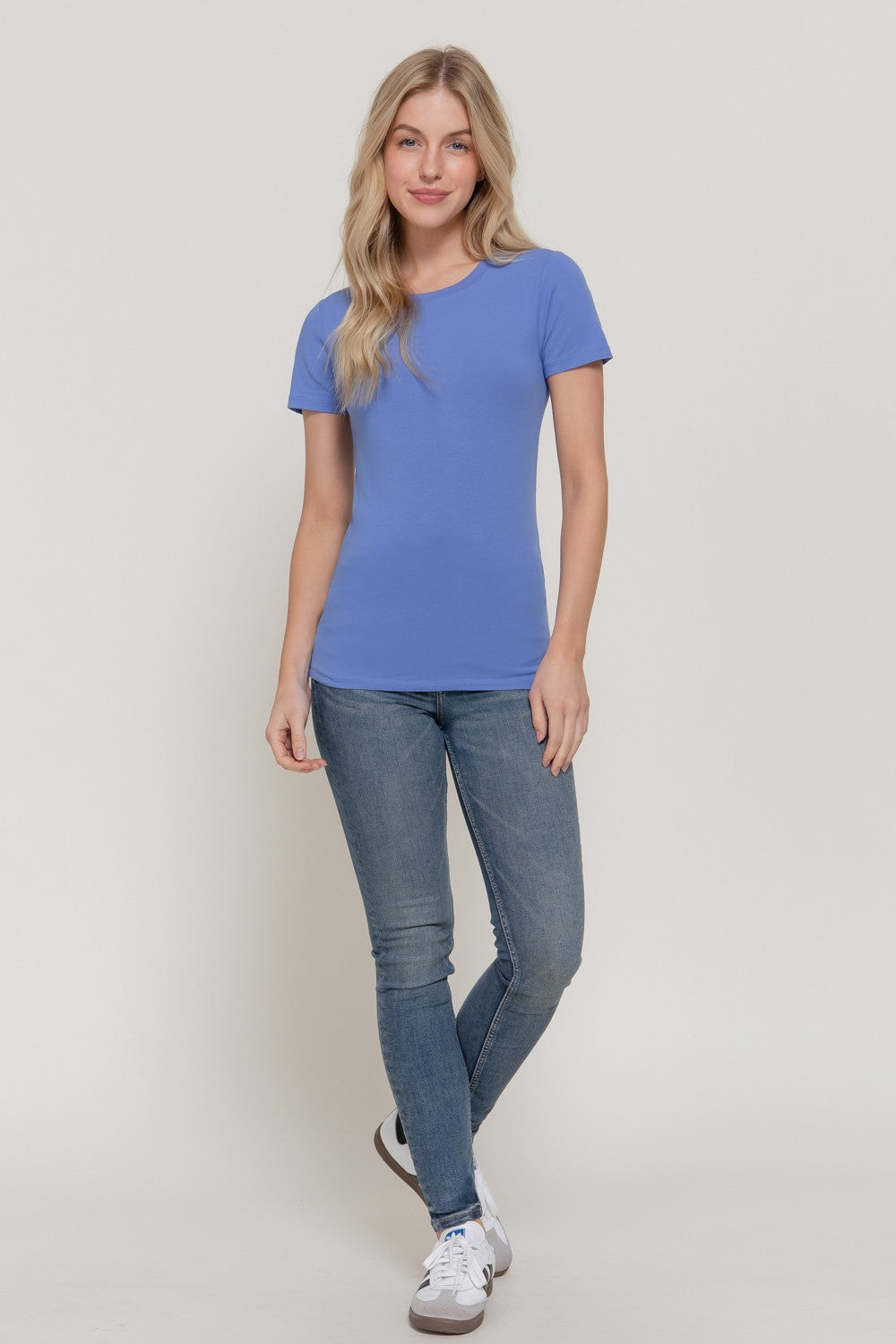 Short Slv Crew Neck Cotton Jersey Top