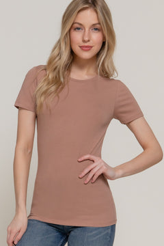 Short Slv Crew Neck Cotton Jersey Top