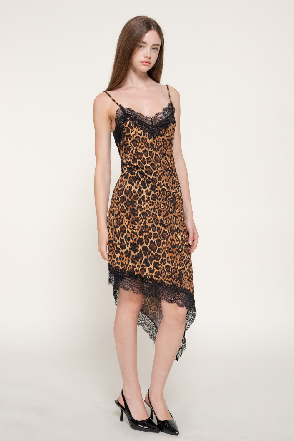 Animal Print Asymmetrical Knit Dress