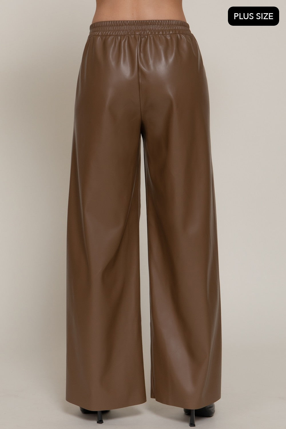Straight Faux Leather Long Pants