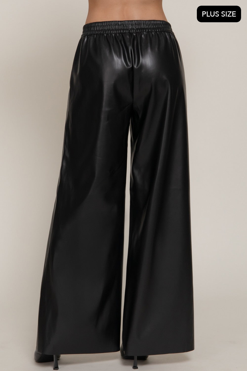 Straight Faux Leather Long Pants