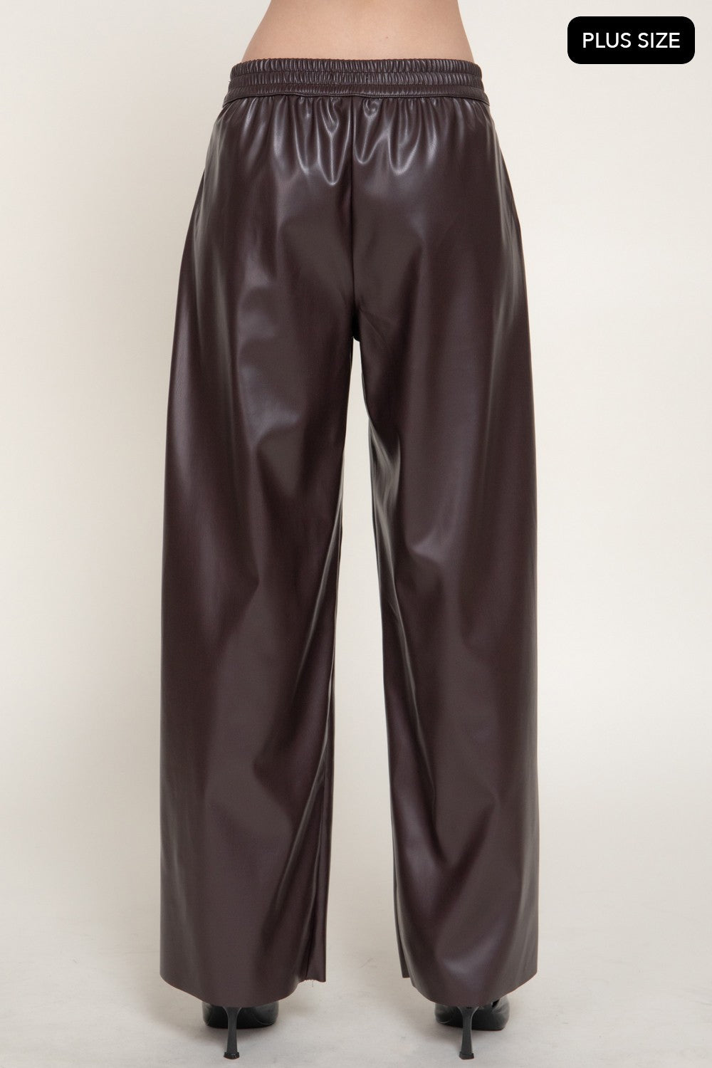 Straight Faux Leather Long Pants