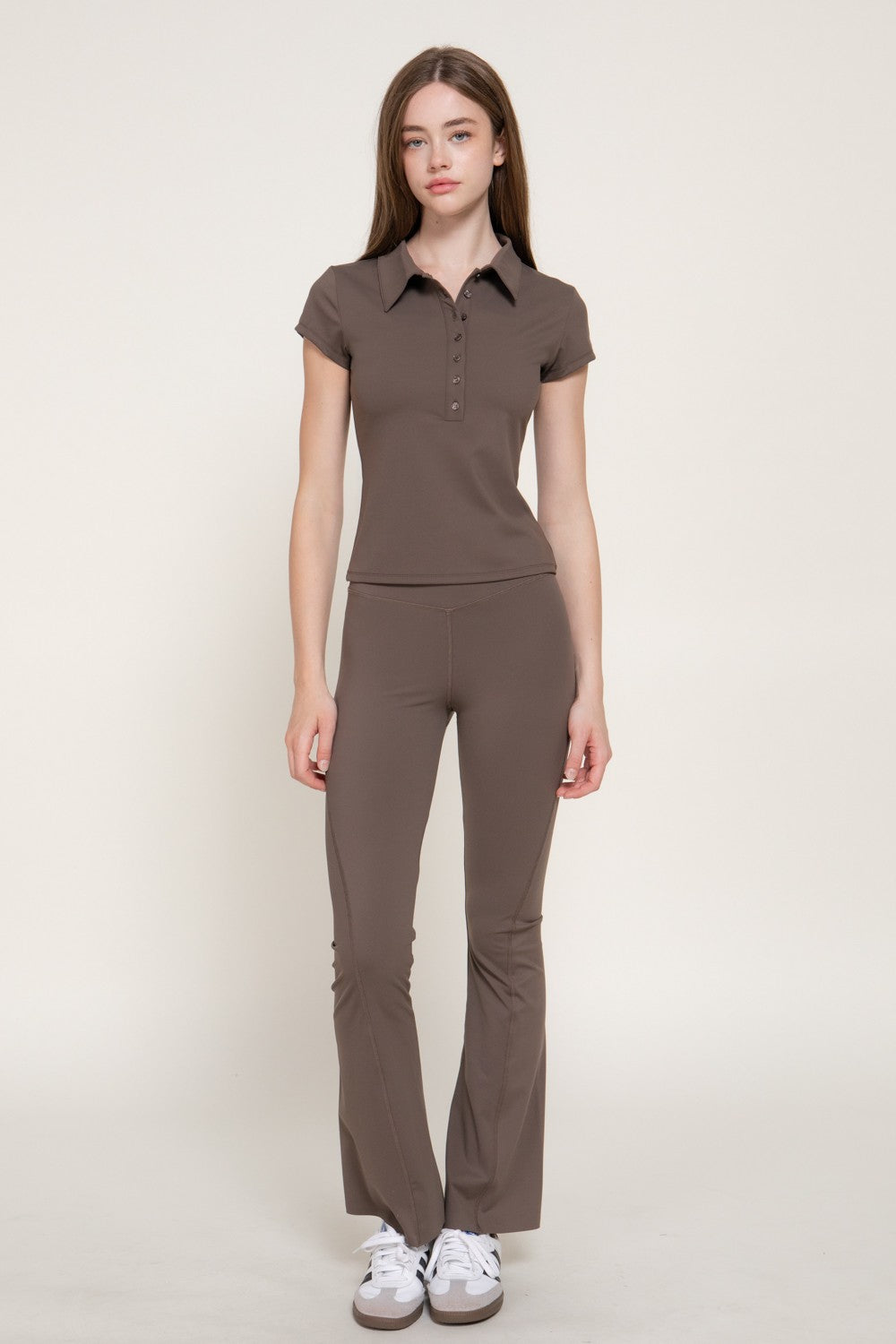 Short Sleeve Polo Workout Top