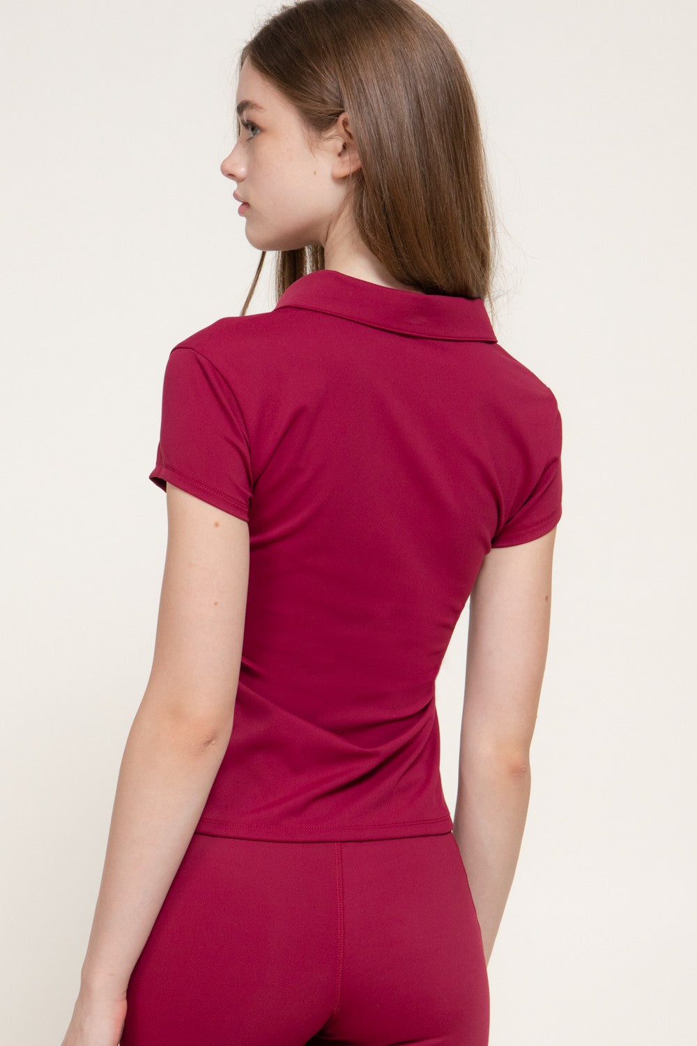 Short Sleeve Polo Workout Top