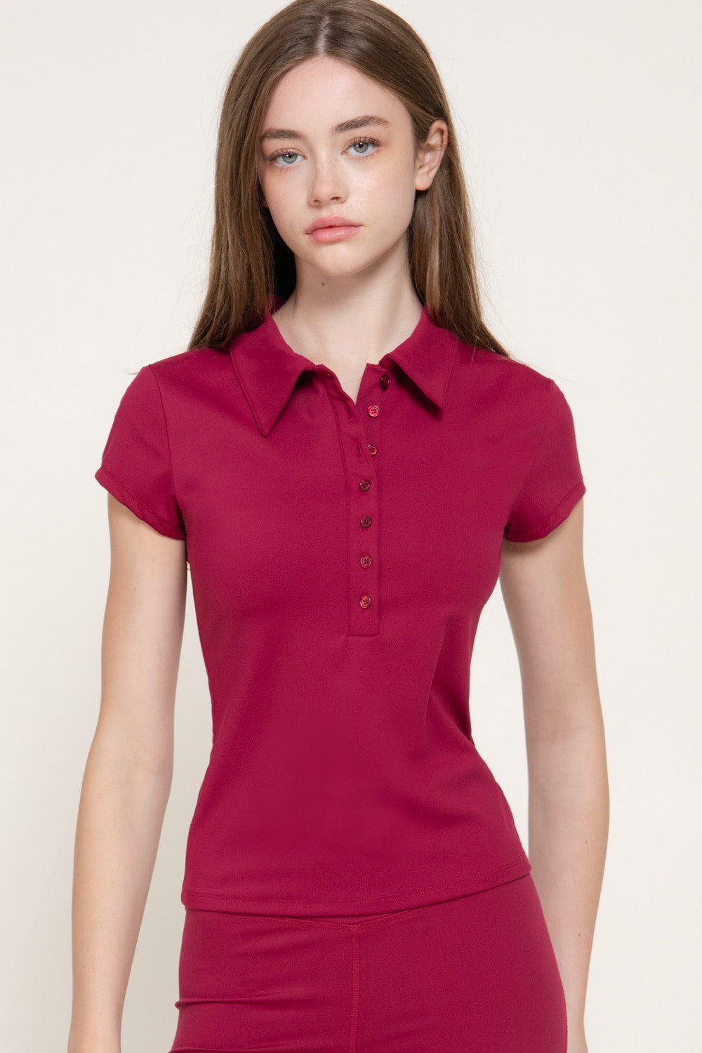 Short Sleeve Polo Workout Top