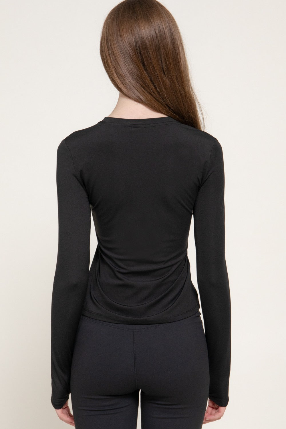 Long Slv Crew Neck Workout Top