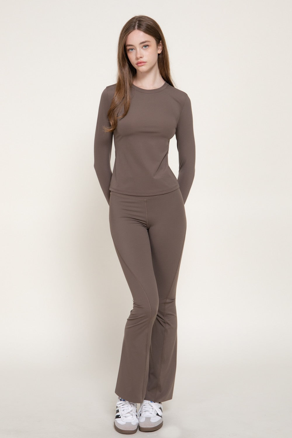 Long Slv Crew Neck Workout Top
