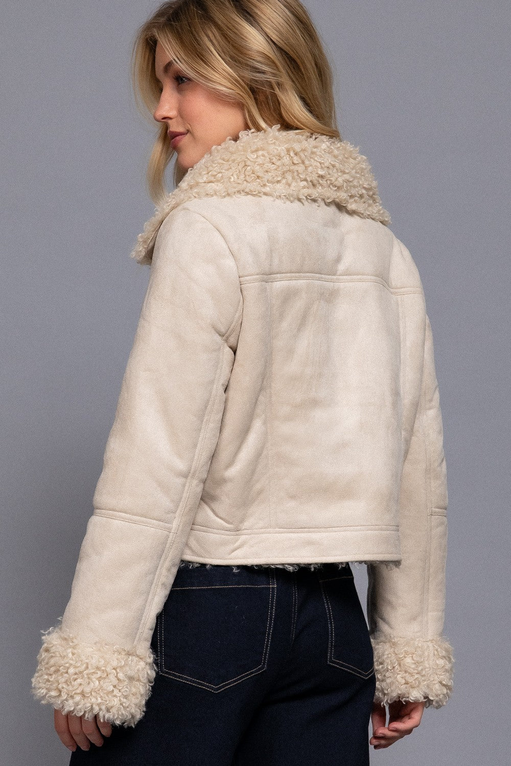 Inside Fur Suede Short Jacket