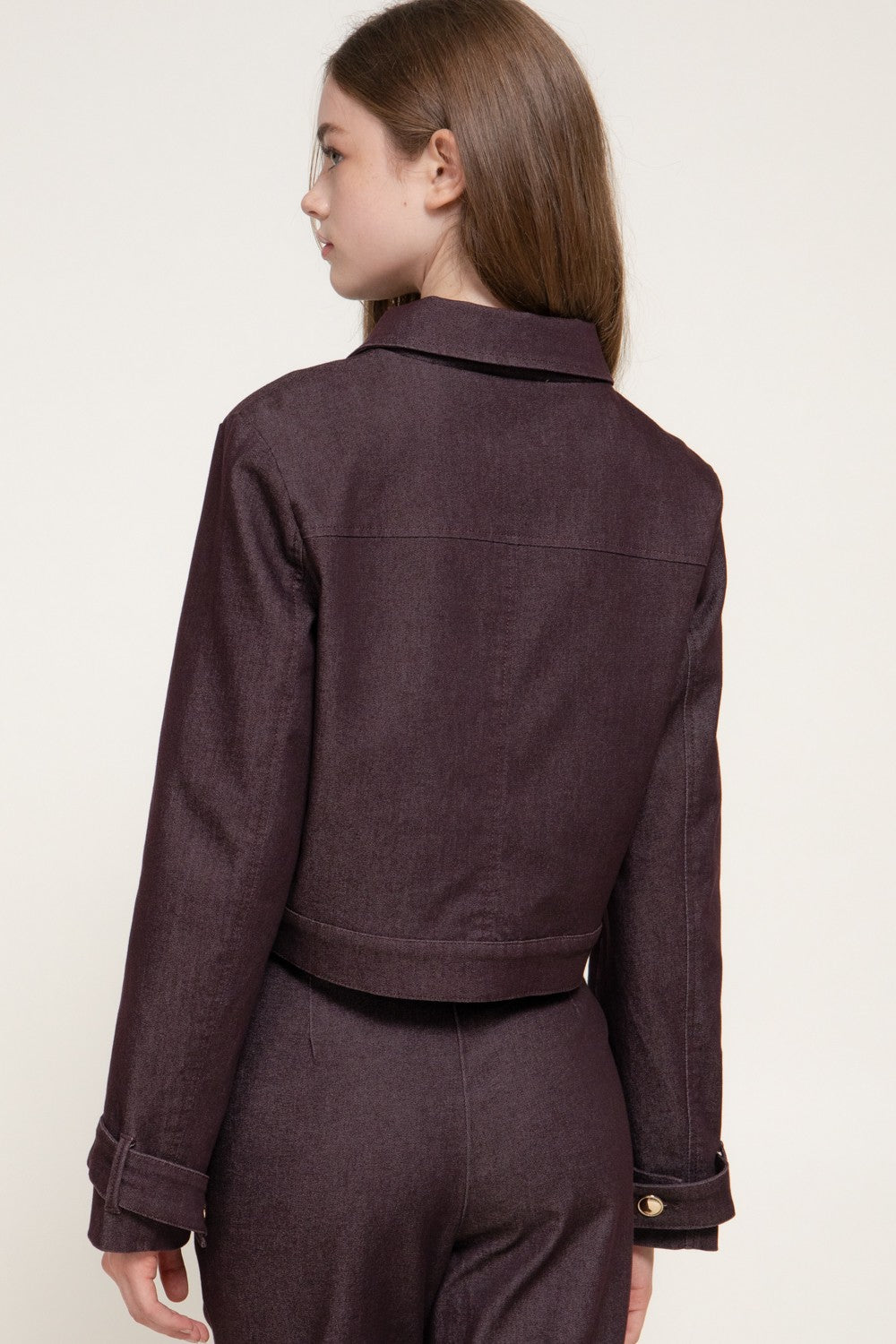 Contrast Stitching Stretch Short Jacket