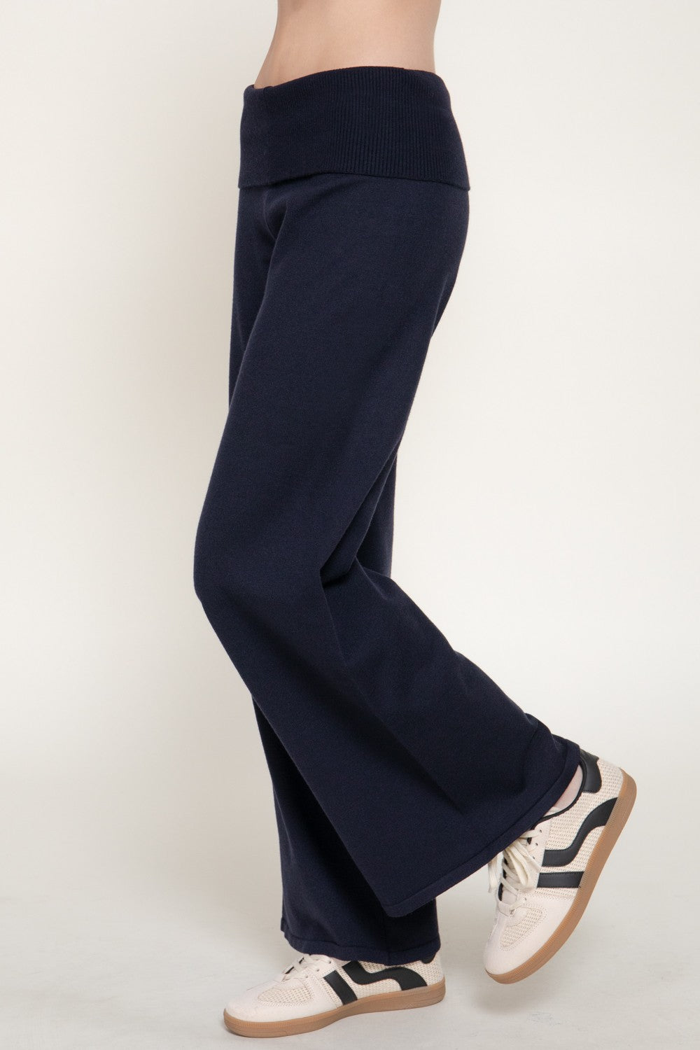 Fold Over Waist Sweater Long Pants