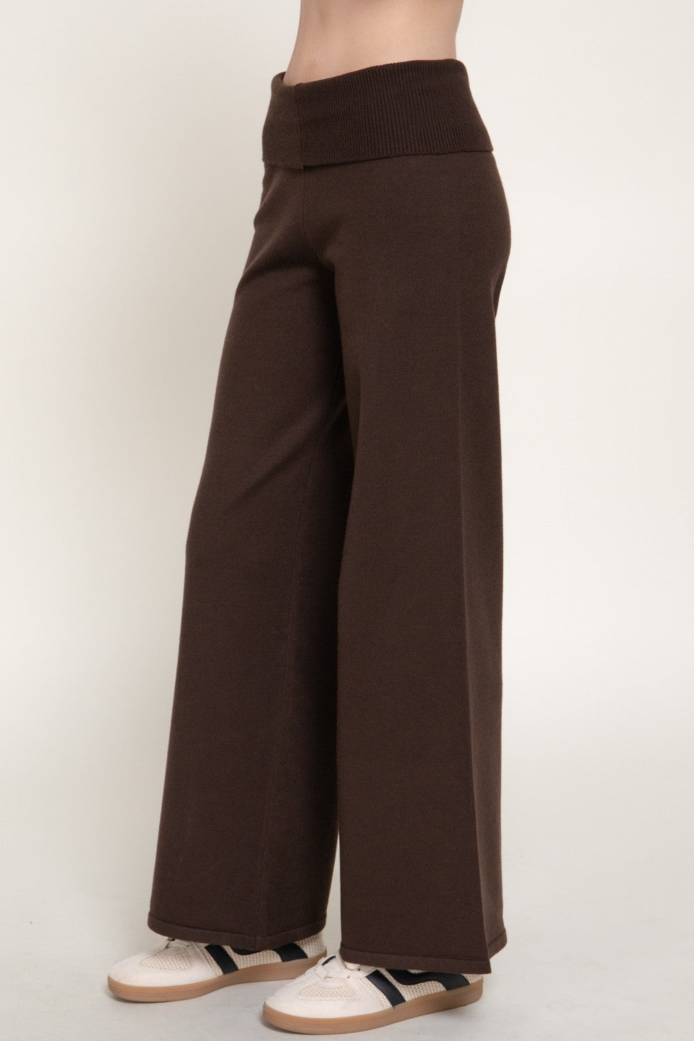 Fold Over Waist Sweater Long Pants