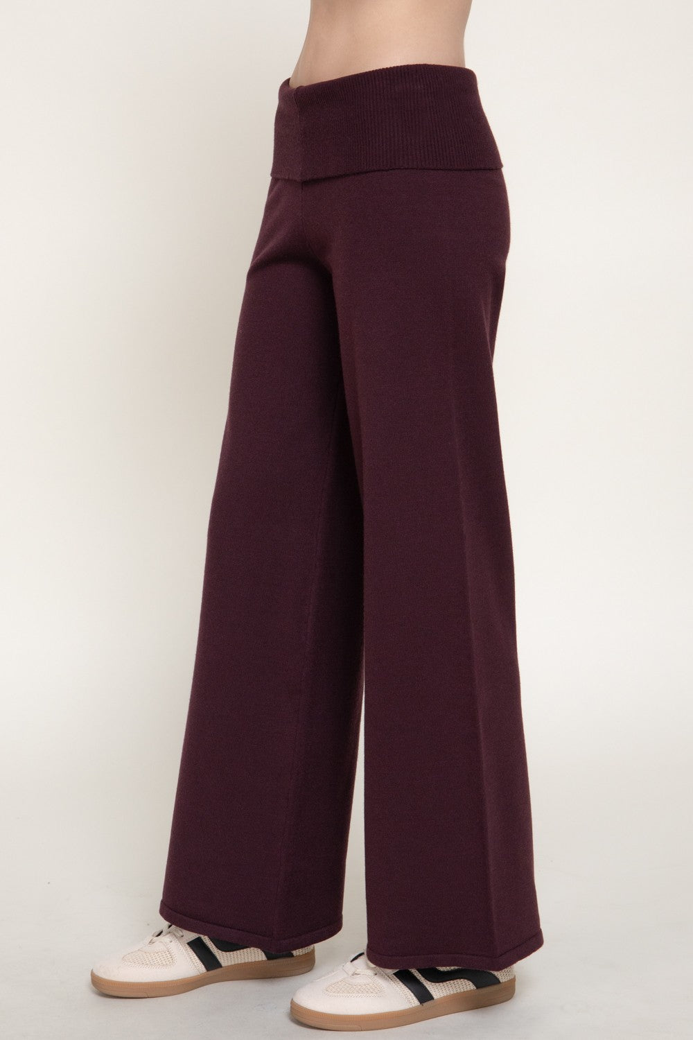 Fold Over Waist Sweater Long Pants