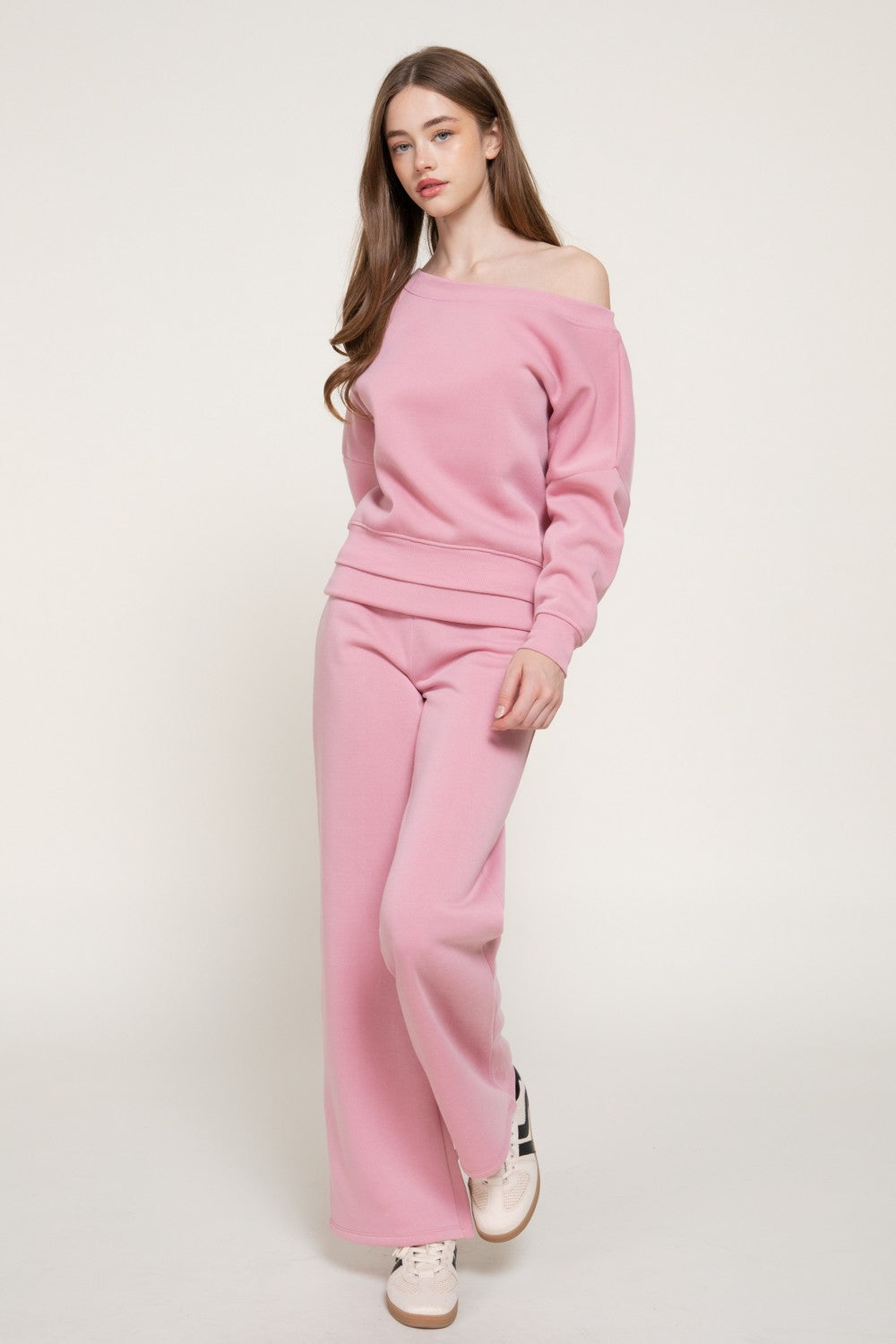 Asymmetrical Sweatshirt & Swetapants Set