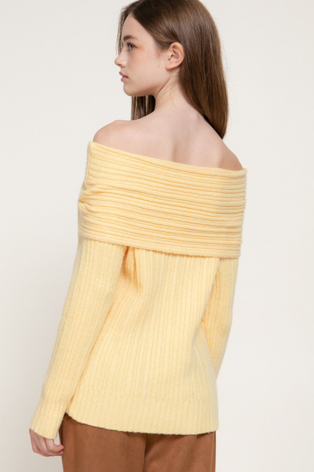 Long Slv Off The Shoulder Ribbed Sweater