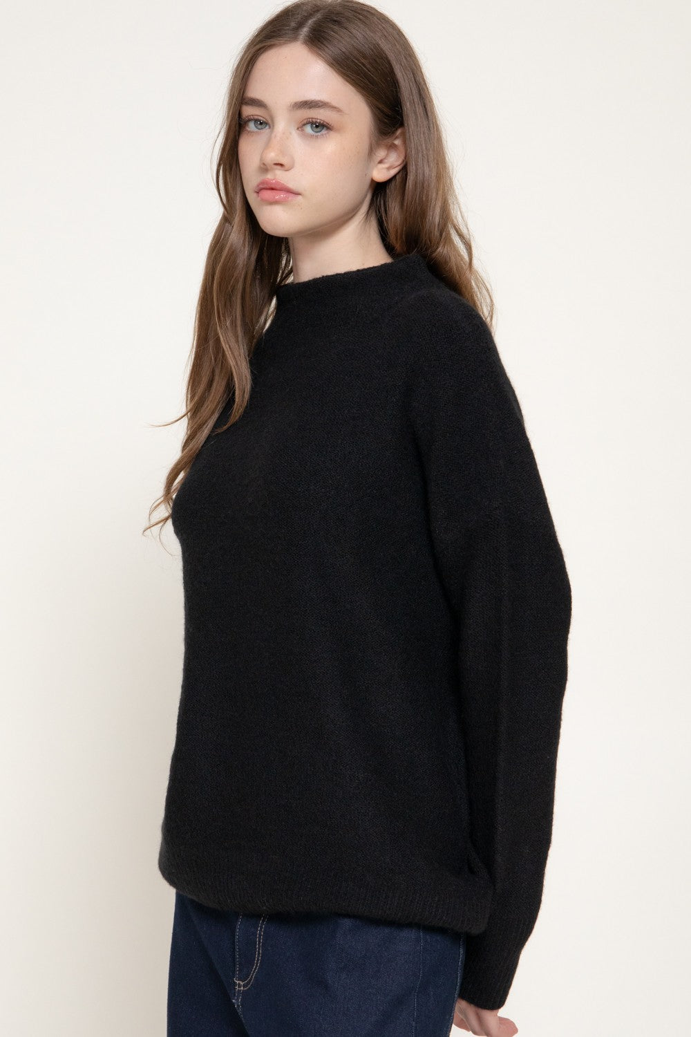 Long Sleeve Funnel Neck Sweater