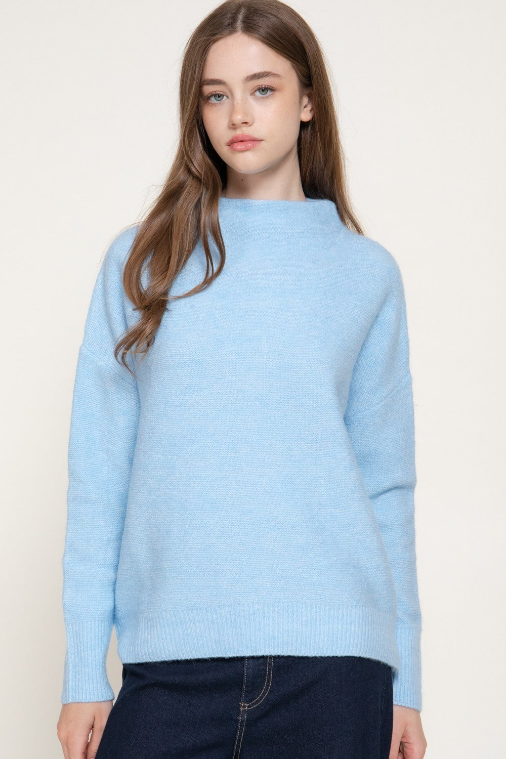 Long Sleeve Funnel Neck Sweater