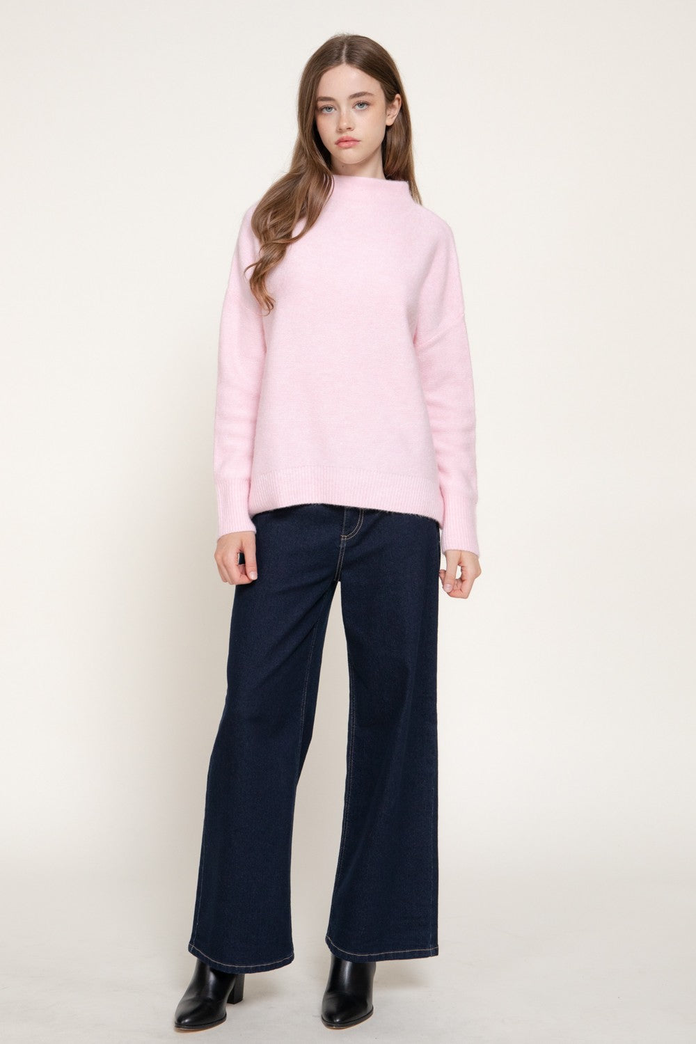 Long Sleeve Funnel Neck Sweater