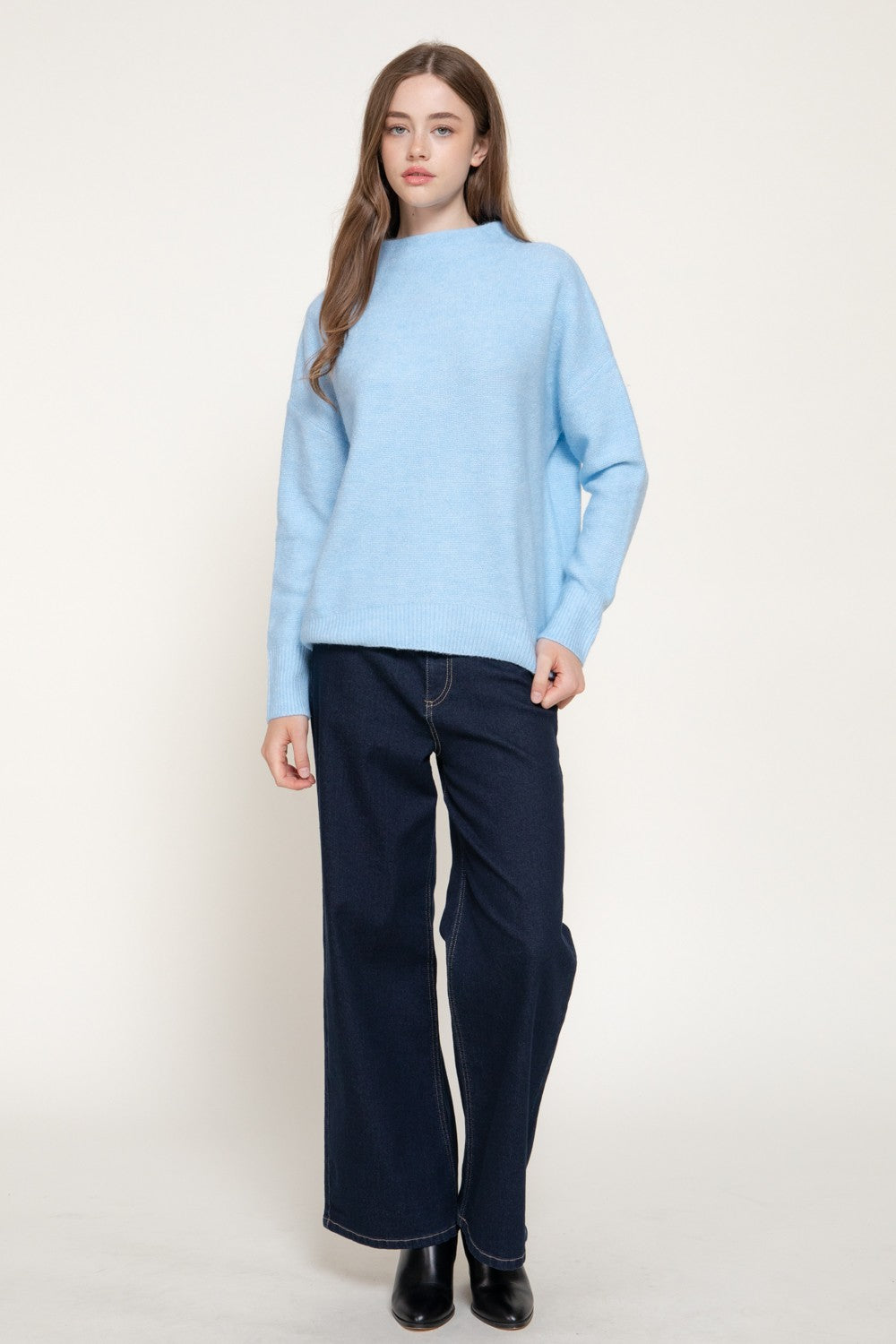 Long Sleeve Funnel Neck Sweater