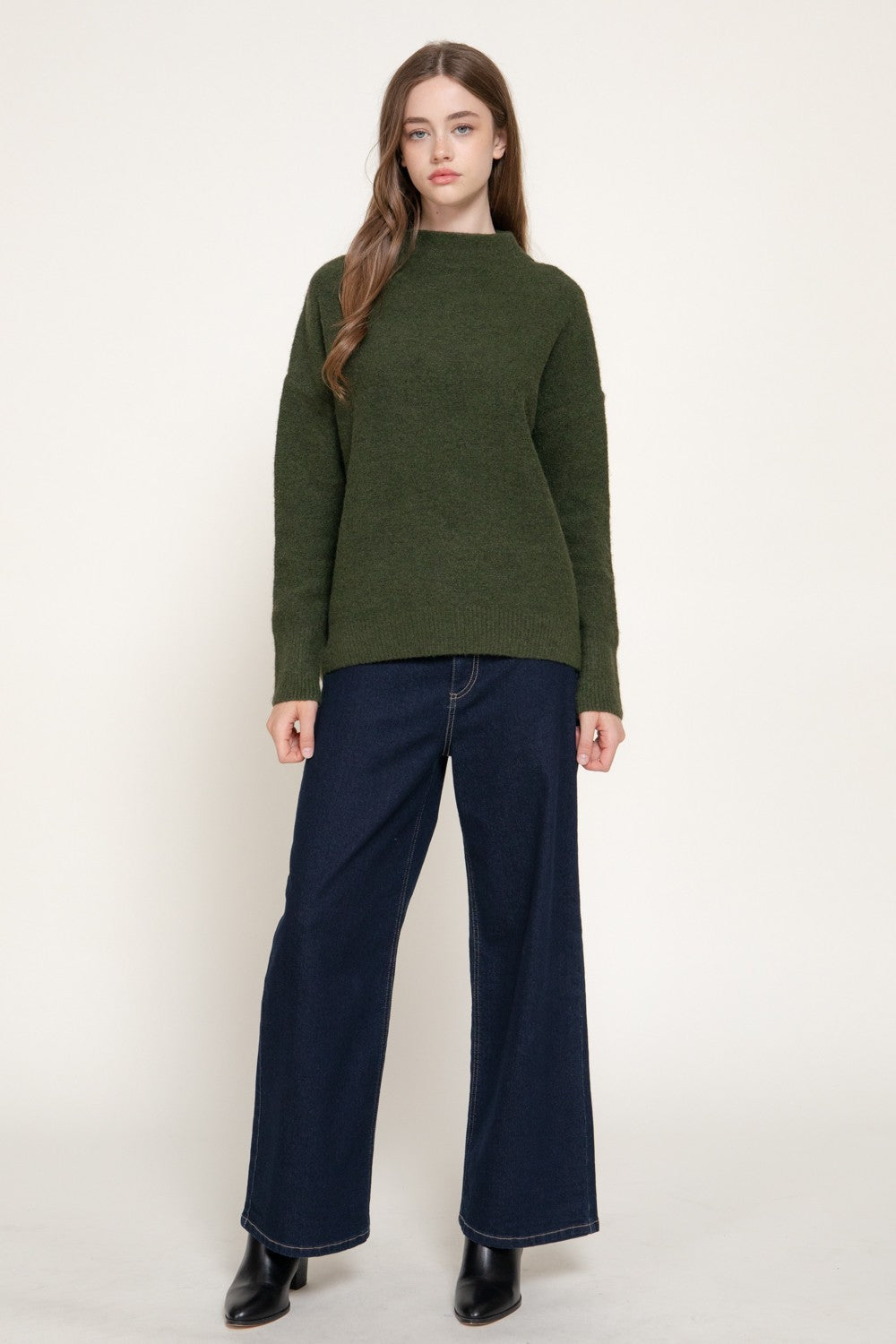 Long Sleeve Funnel Neck Sweater