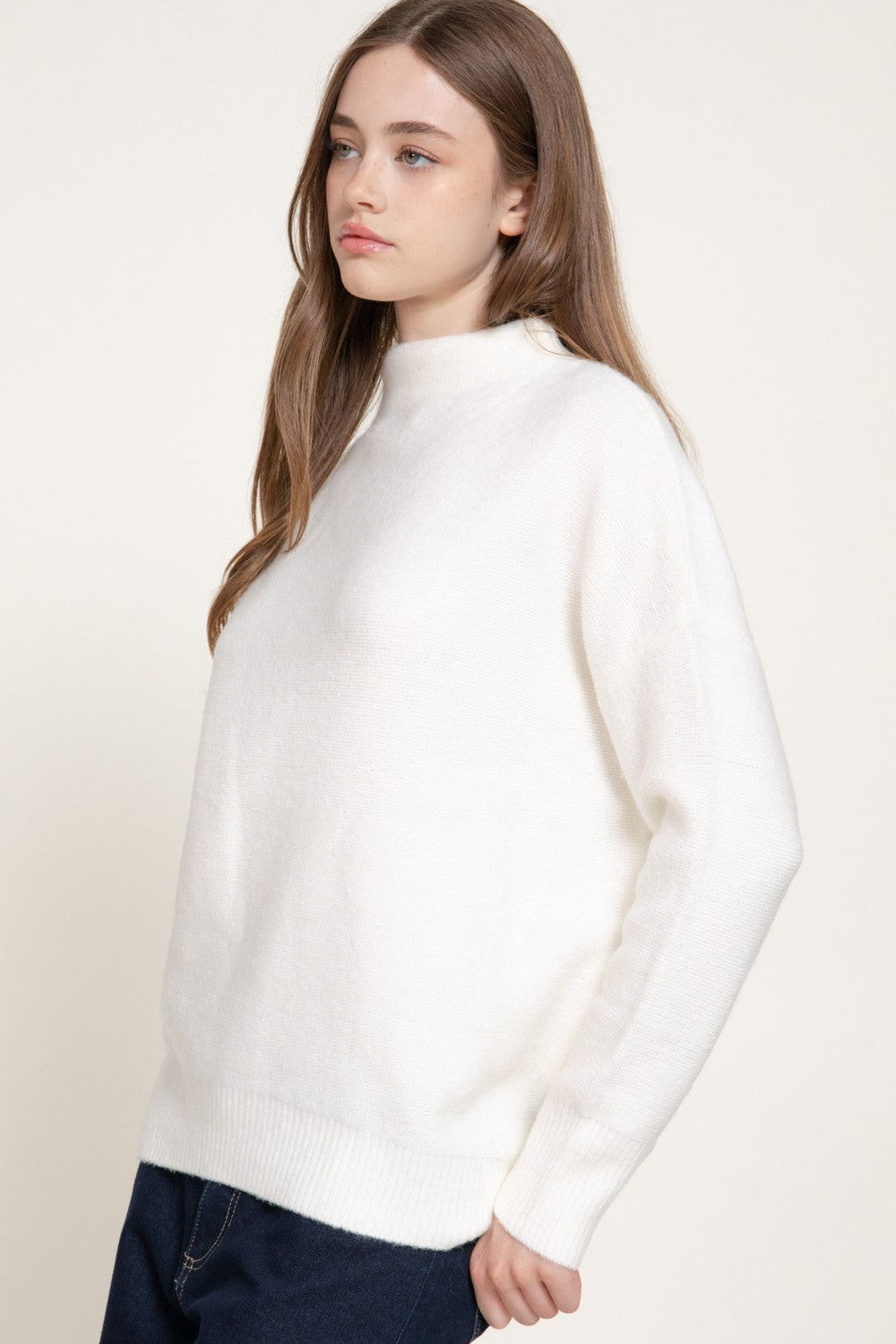Long Sleeve Funnel Neck Sweater