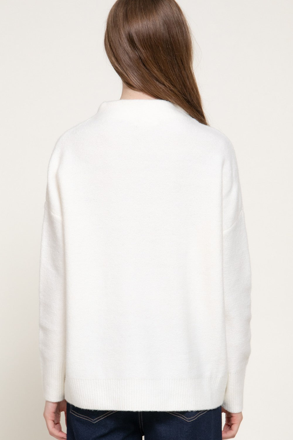 Long Sleeve Funnel Neck Sweater