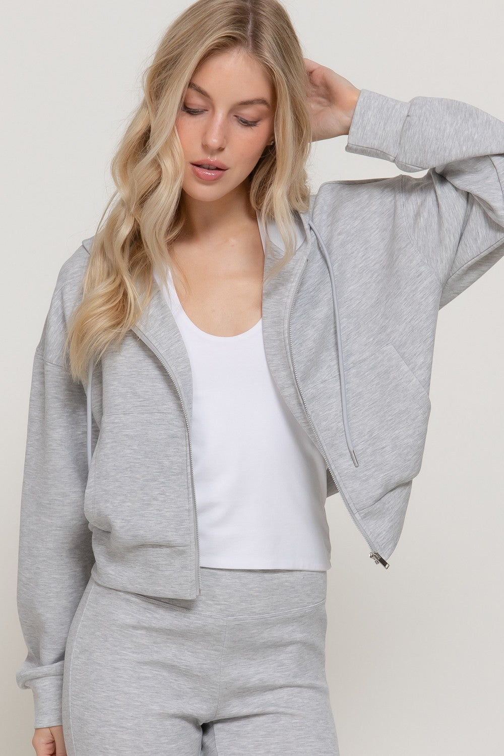 Long Slv Soft Scuba Hoodie Jacket